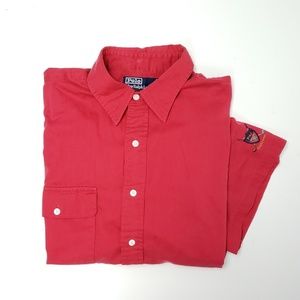 Polo Ralph Lauren Golf Shirt Button Front Cotton L
